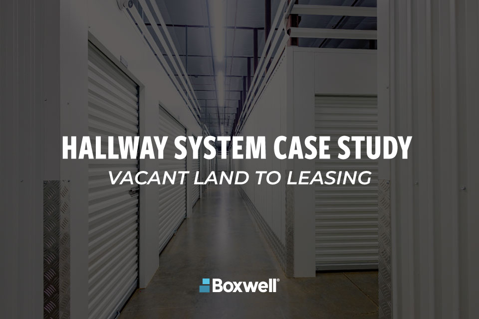 indoor self storage, self storage hallway system, hallway system case study, climate controlled self storage, A self storage, indoor storage facility design, self storage construction, self storage development, hallway systems for self storage, steel hallway system, roll up doors self storage, self storage partitions, storage unit layout design, rentable square footage self storage, storage facility efficiency, self storage build out, ground up self storage development, storage facility interior systems, self storage installation, storage facility ROI, maximize rentable space self storage, self storage leasing performance