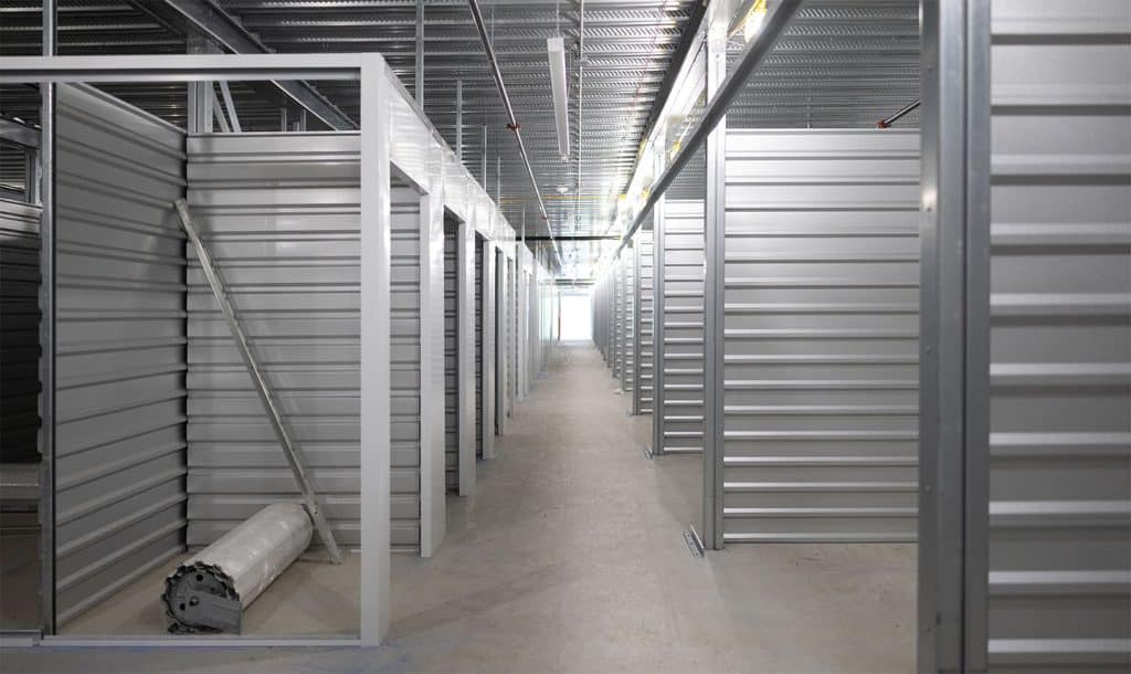 A Boxwell hallway system that is currently under construction. Boxwell hallway systems are the gold standard for Class A self-storage facilities.