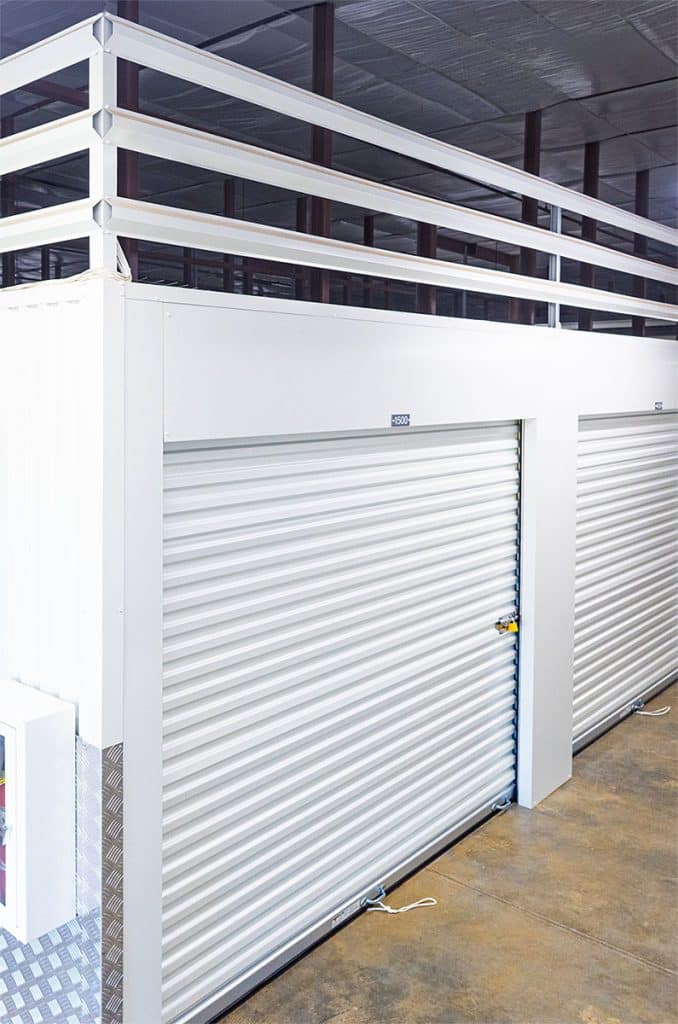 An indoor self storage hallway system that utilizes burglar bars as an additional security measure.