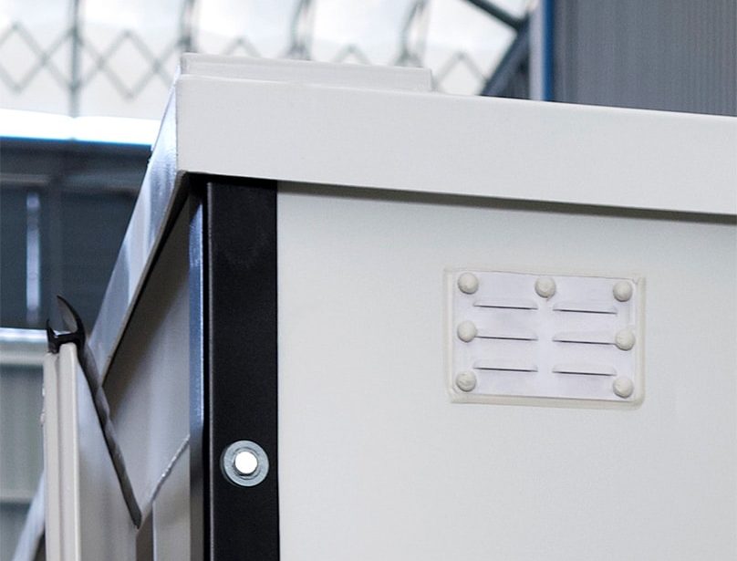 A Boxwell portable storage container includes wall vents for proper air flow.
