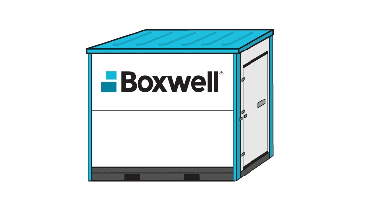 Graphic icon showing an 8x5 Boxwell portable storage locker.