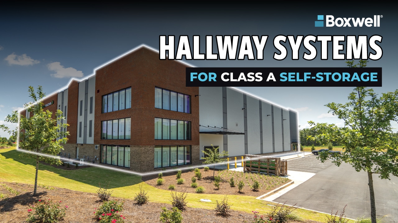 Youtube thumbnail. The video shows the delivery, unload, and install process of a Boxwell hallway system.